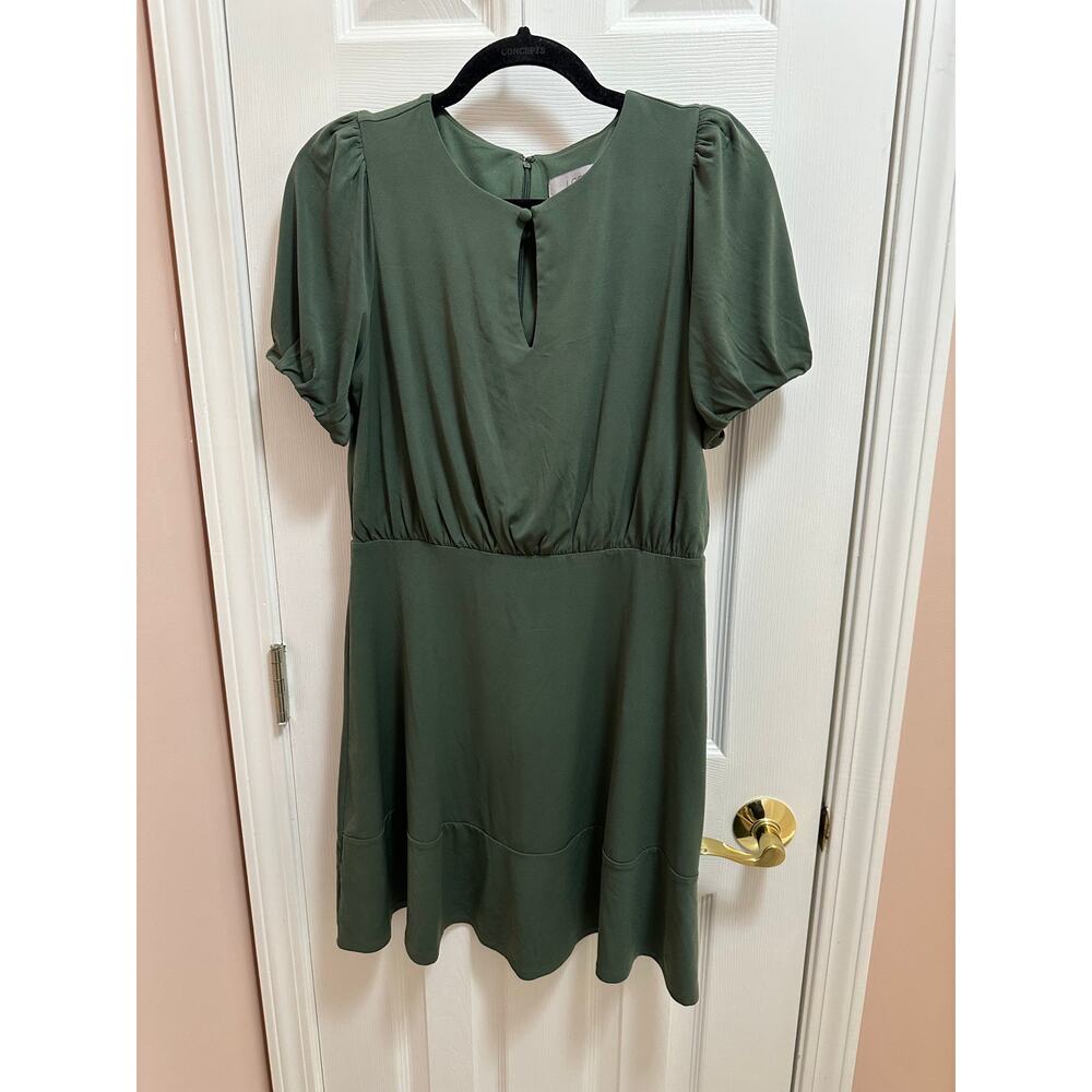 Loft Petites Dress Size 6P in Olive Green